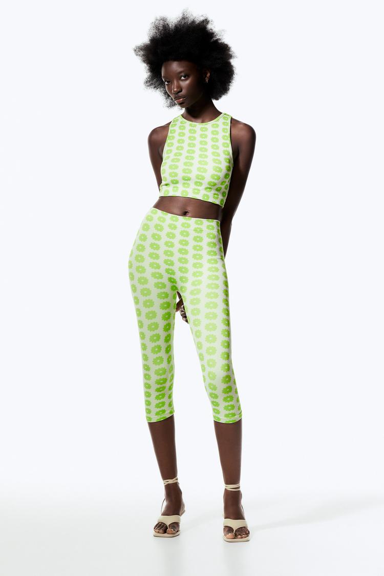 Patterned cropped leggings store